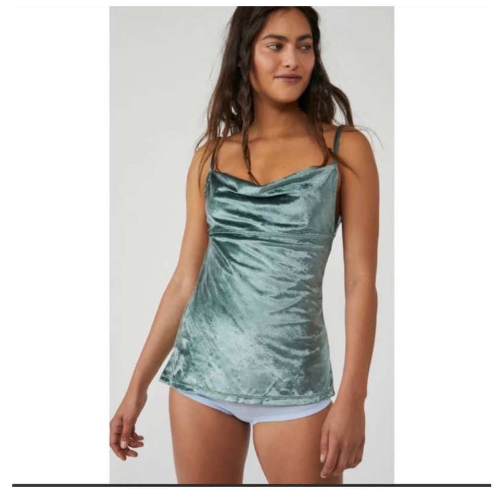 NWT Free people all night velvet tunic evergreen size medium